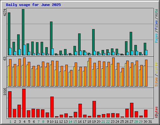Daily usage for June 2025