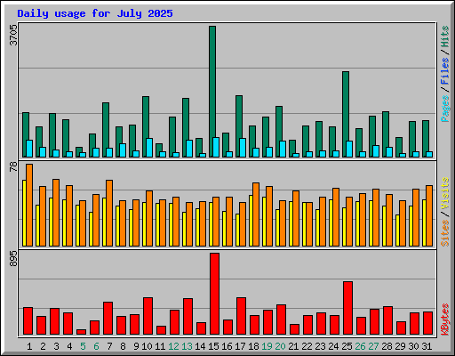 Daily usage for July 2025