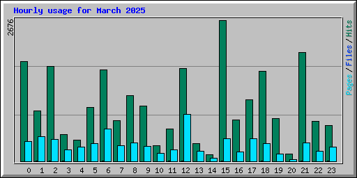 Hourly usage for March 2025